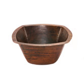 17" Square Hammered Copper Bar Sink in Oil Rubbed Bronze