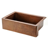 33" Antique Copper Hammered Single Bowl Farmhouse Kitchen Sink