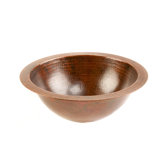 12" Round Undercounter Hammered Copper Bathroom Sink