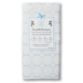 Marquisette Swaddling Blanket in Mod Circles on White