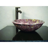 Brigantia Hand Carved Round Vessel Sink in Rose