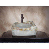 Hand Carved Modern Square Vessel in White