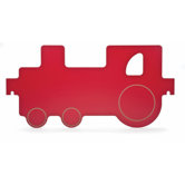 Room Divider Train Panel in Red and Yellow