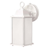 Cube Wall Lantern with Clear Beveled Glass in White