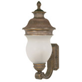 Luxor 26" x 10.875"  Arm Up Wall Lantern in Platinum Gold