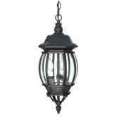 Central Park  Hanging Lantern in Textured Black