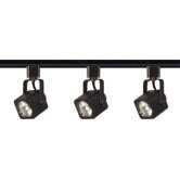 Three Light Square Track Light Kit in Black