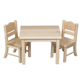 Doll Table and Chair Set in Natural