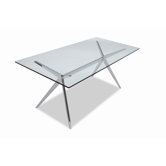 Seven Rectangular Glass Dining Table