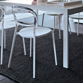 Wien Dining Chair in Glossy Optic White Lacquered by Paolo Lucidi and Luca Pevere