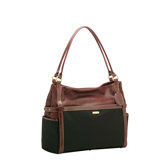 Contemporary Classic Nylon Travel Hobo Bag in Black