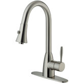 One Handle Single Hole Pullout Spray Kitchen Faucet with Deck Plate