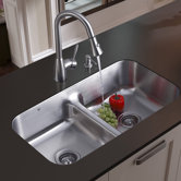 Double Bowl Stainless Steel Undermount Kitchen Sink and Faucet Set