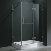 Frameless Pivot Door Shower Enclosure with Right Drain