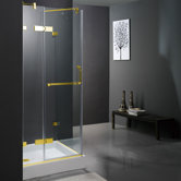 Pivot Door Frameless Shower Enclosure with Base