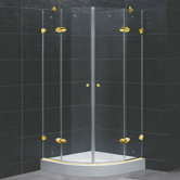 Neo-Angle Round Double Door Frameless Shower Enclosure with Base