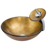 Copper Sun Sink and Waterfall Faucet