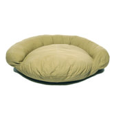 Saddle Stitch Twill Bolster Dog Bed in Sage