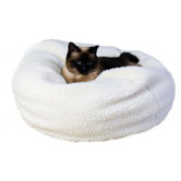 Sherpa Puff Ball Pet Bed in Natural Sherpa