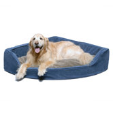 Microfiber Corner Pet Bed in Blue