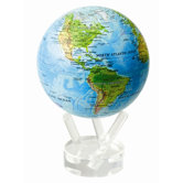4.5" Blue Oceans with Relief Map Globe