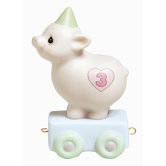"Birthday Train Heaven Bless Your Special Day" Piggy Figurine