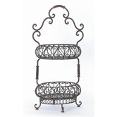 Two Tiered Oval Baskets in Brown