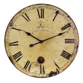 Large Wall Clock with Pendulum in Antique distressed