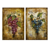 Vineyard Grape Oil Painting (Set of 2)