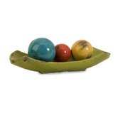 Mercade Decorative Ceramic Balls in Tray (Set of 4)