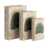 Peacock Book Boxes (Set of 3)