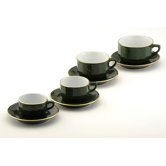 Apilco Tea Cup in Green/Gold (Set of 2)