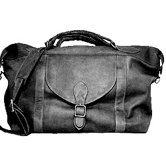 25" Leather Top Zip Travel Duffel