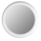 Round Mirror in Floral White
