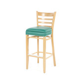 Beechwood 30" Ladder Back Padded Wood Barstool