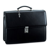 Platinum Double Gusset Flap Briefcase with Combination Lock