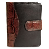 Venezia Tri-Fold French Purse in Black / Brown