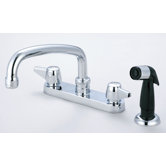 Double Handle Centerset Kitchen Faucet with Side Spray and Hose