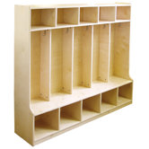 5 Section Coat Locker With Bench