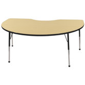 48x72 Kidney Shaped Adjustable Activity Table in Maple