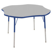 48" Clover Shaped Adjustable Activity Table in Gray