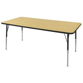 36" x 72" Rectangular Adjustable Activity Table in Maple