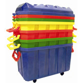 4 Pack of 18 Gallon Stor-N-Roll Toy Trunks with Casters