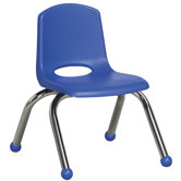 10" Plastic Stack Chair with Chrome Legs