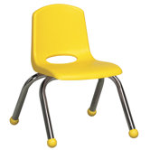 10" Plastic Stack Chair with Chrome Legs