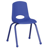 16" Plastic Stack Chair with Matching Painted Legs