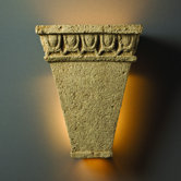 Tuscan Garden Open Top and Bottom Tall Tapered Outdoor Wall Sconce with Egg and Dart Design