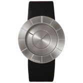 To Men's Watch with Black Rubber Band and Silver Case