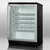 Wine Cellar with Double Pane Tempered Glass Door in Black
