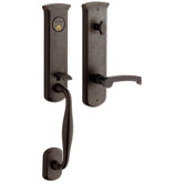 Tahoe Emergency Exit Single Cylinder Handle Set in Distressed Antique Nickel